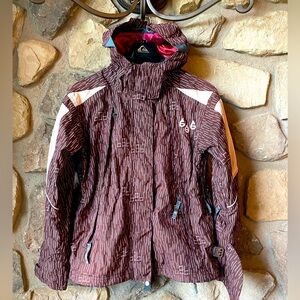 Women’s 686 Smarty snowboard, ski winter jacket. X small brown & light pink.